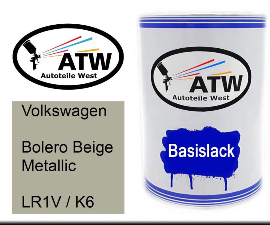 Volkswagen, Bolero Beige Metallic, LR1V / K6: 500ml Lackdose, von ATW Autoteile West.